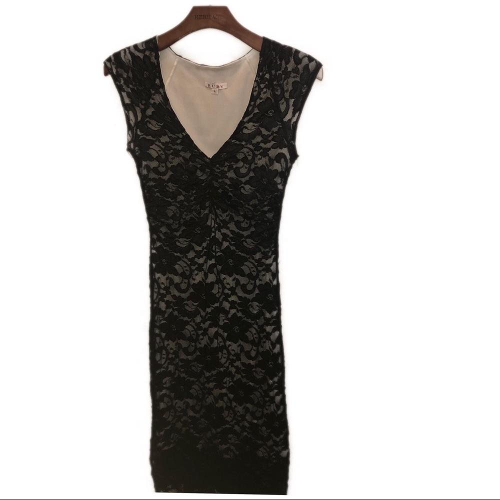 Black lace cocktail dress